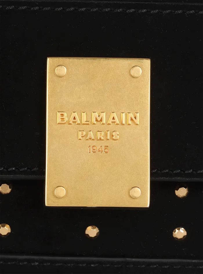 Balmain 1945 Bags Womens Suede And Polka Dot 1945 Clutch Bag Black Balmain 1945 Bags Womens Suede And Polka Dot 1945 Clutch Bag Black