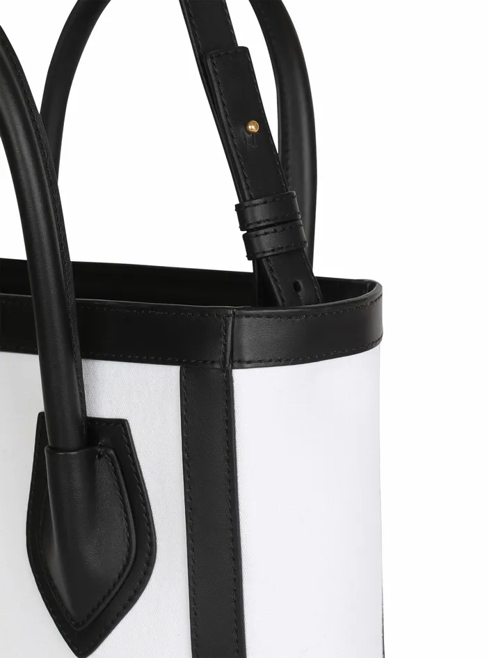 Balmain BArmy Bags Womens Canvas BArmy 26 Bag With Leather Panels White Balmain BArmy Bags Womens Canvas BArmy 26 Bag With Leather Panels White
