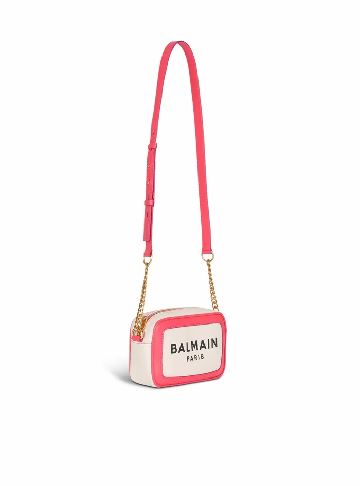 Balmain BArmy Bags Womens Canvas BArmy Camera Bag With Leather Panels Pink Balmain BArmy Bags Womens Canvas BArmy Camera Bag With Leather Panels Pink
