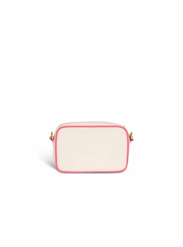 Balmain BArmy Bags Womens Canvas BArmy Camera Bag With Leather Panels Pink Balmain BArmy Bags Womens Canvas BArmy Camera Bag With Leather Panels Pink
