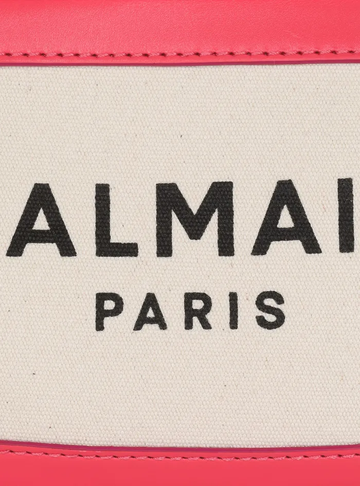 Balmain BArmy Bags Womens Canvas BArmy Camera Bag With Leather Panels Pink Balmain BArmy Bags Womens Canvas BArmy Camera Bag With Leather Panels Pink