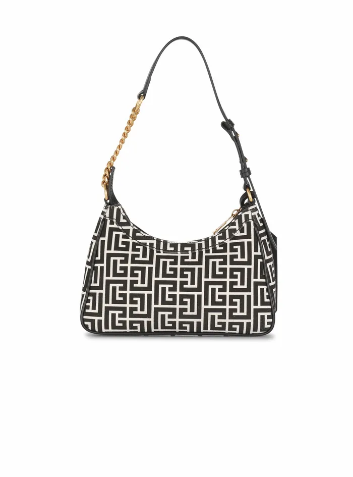 Balmain BArmy Bags Womens Monogram Canvas BArmy Handbag Black Balmain BArmy Bags Womens Monogram Canvas BArmy Handbag Black