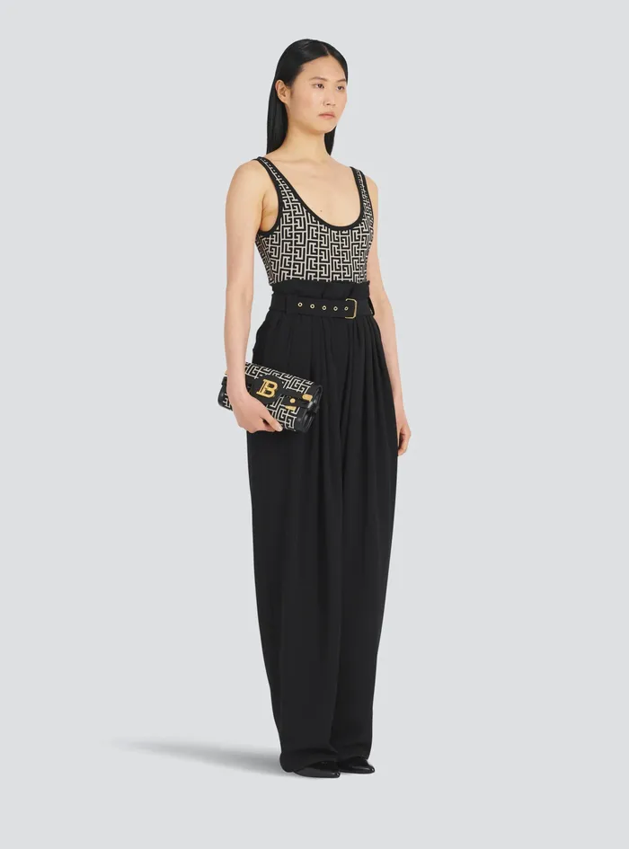 Balmain BBuzz Bags Womens Bicolor Jacquard BBuzz 23 Clutch Black Balmain BBuzz Bags Womens Bicolor Jacquard BBuzz 23 Clutch Black