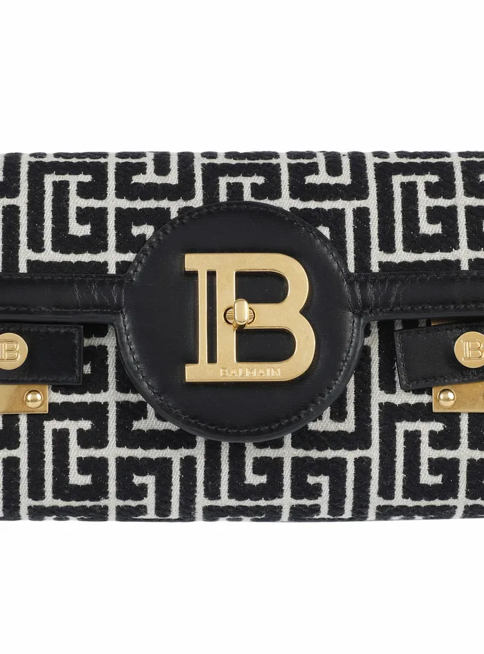 Balmain BBuzz Bags Womens Bicolor Jacquard BBuzz 23 Clutch Black Balmain BBuzz Bags Womens Bicolor Jacquard BBuzz 23 Clutch Black