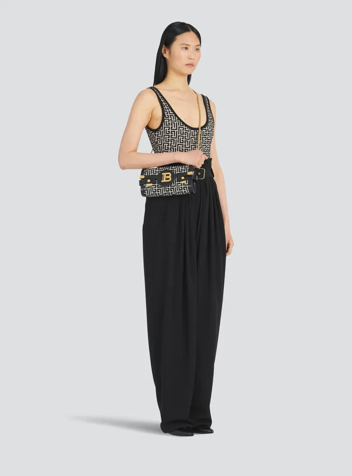 Balmain BBuzz Bags Womens Bicolor Jacquard BBuzz 23 Clutch Black Balmain BBuzz Bags Womens Bicolor Jacquard BBuzz 23 Clutch Black