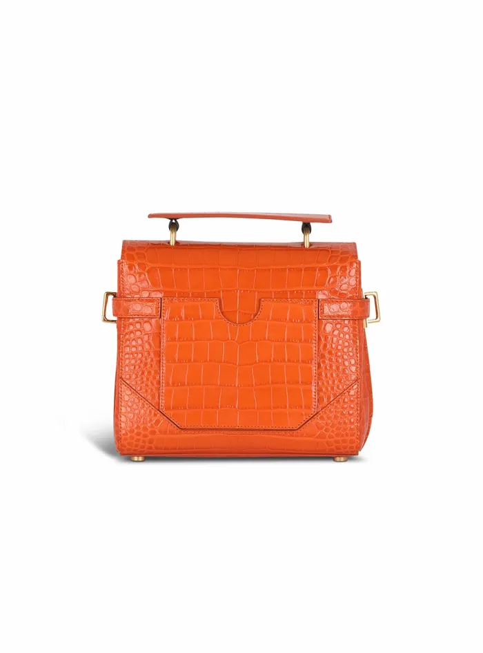 Balmain BBuzz Bags Womens CrocodileEmbossed Leather BBuzz 23 Bag Orange
