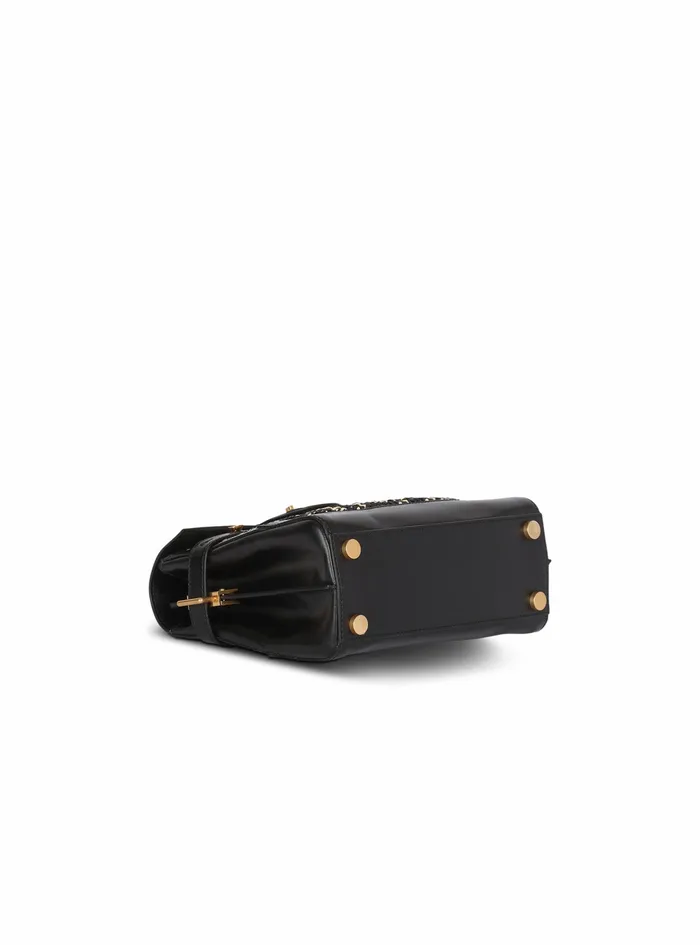Balmain BBuzz Bags Womens Monogram Raffia BBuzz 23 Bag Black Balmain BBuzz Bags Womens Monogram Raffia BBuzz 23 Bag Black