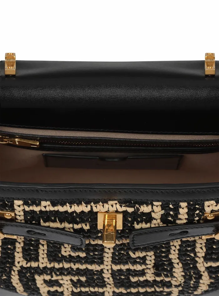 Balmain BBuzz Bags Womens Monogram Raffia BBuzz 23 Bag Black Balmain BBuzz Bags Womens Monogram Raffia BBuzz 23 Bag Black
