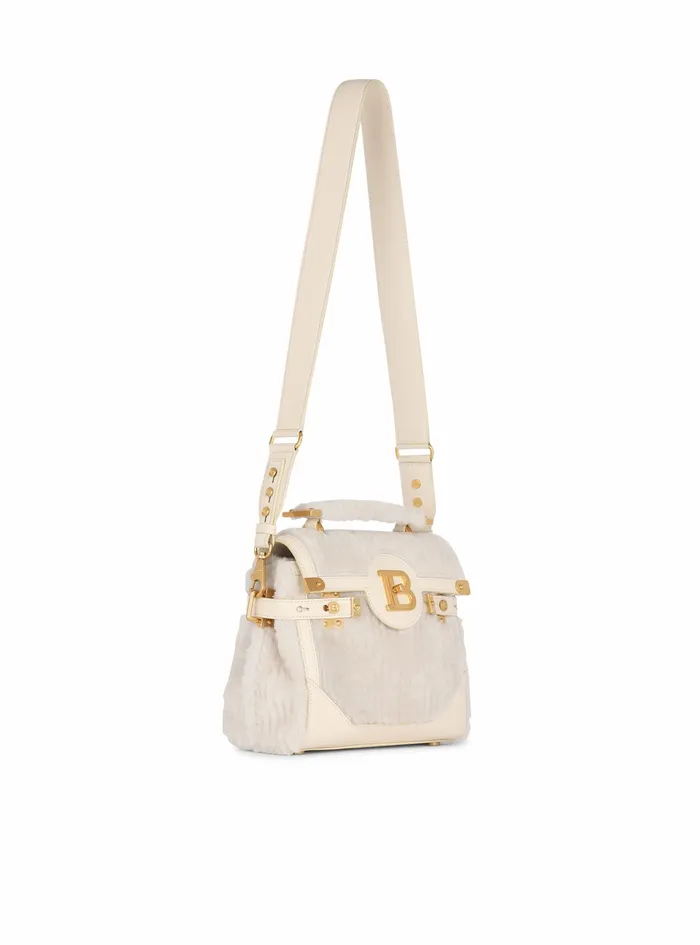 Balmain BBuzz Bags Womens Shearling BBuzz 23 Bag Beige Balmain BBuzz Bags Womens Shearling BBuzz 23 Bag Beige
