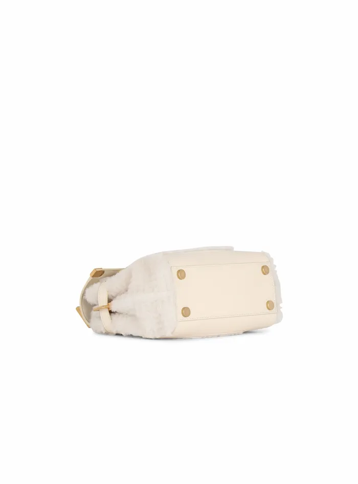 Balmain BBuzz Bags Womens Shearling BBuzz 23 Bag Beige Balmain BBuzz Bags Womens Shearling BBuzz 23 Bag Beige