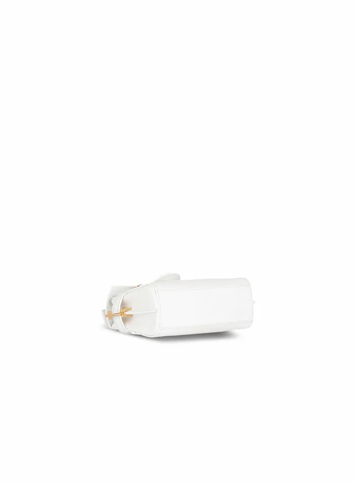Balmain BBuzz Bags Womens Smooth White Leather BBuzz 19 Bag White Balmain BBuzz Bags Womens Smooth White Leather BBuzz 19 Bag White
