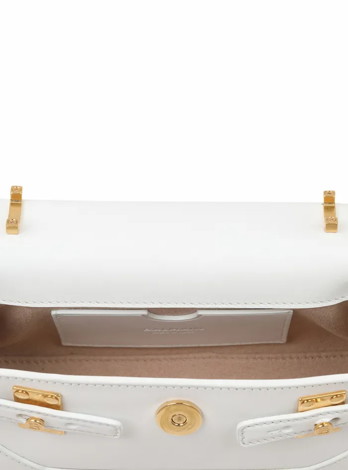 Balmain BBuzz Bags Womens Smooth White Leather BBuzz 19 Bag White Balmain BBuzz Bags Womens Smooth White Leather BBuzz 19 Bag White