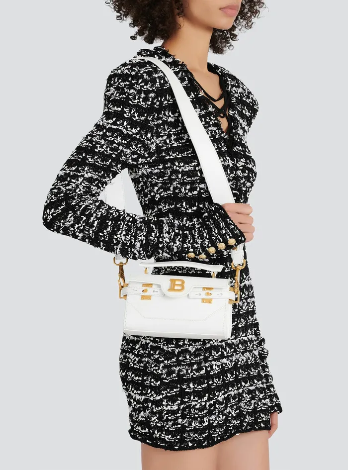 Balmain BBuzz Bags Womens Smooth White Leather BBuzz 19 Bag White Balmain BBuzz Bags Womens Smooth White Leather BBuzz 19 Bag White