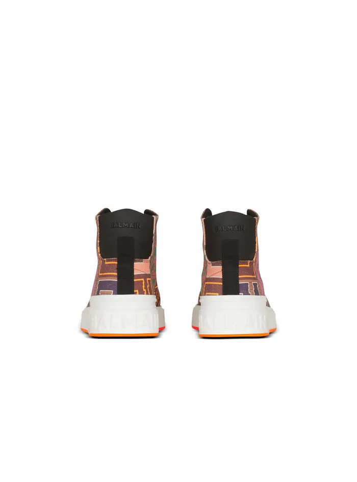 Balmain BCourt Womens Multicolor Needlepoint BCourt HighTop Sneakers With Balmain Monogram Multicolor Balmain BCourt Womens Multicolor Needlepoint BCourt HighTop Sneakers With Balmain Monogram Multicolor