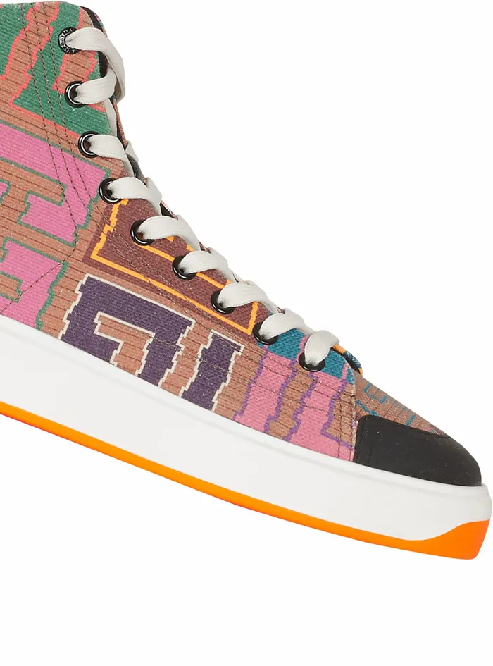 Balmain BCourt Womens Multicolor Needlepoint BCourt HighTop Sneakers With Balmain Monogram Multicolor Balmain BCourt Womens Multicolor Needlepoint BCourt HighTop Sneakers With Balmain Monogram Multicolor