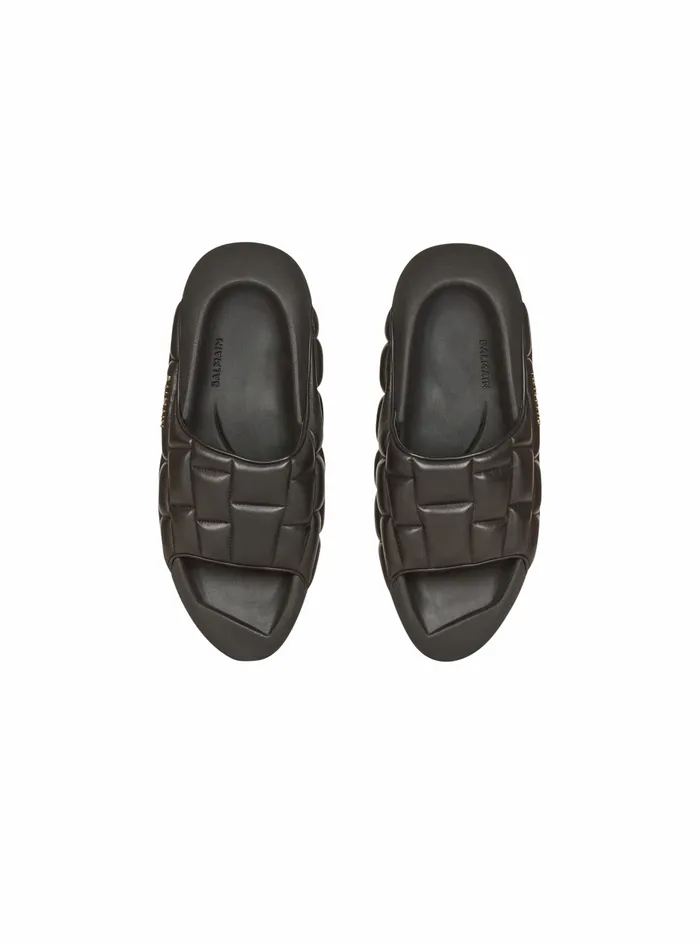 Balmain BIt Womens Quilted Leather BIt Mules Black Balmain BIt Womens Quilted Leather BIt Mules Black
