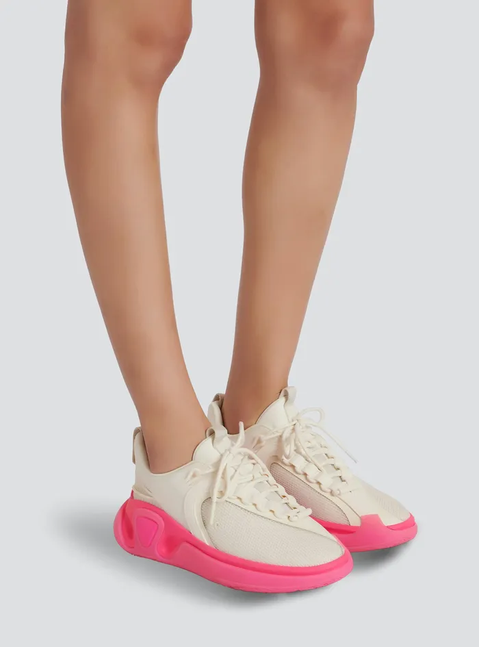 Balmain BRunner Womens Gummy Leather And Mesh BRunner Sneakers Pink Balmain BRunner Womens Gummy Leather And Mesh BRunner Sneakers Pink