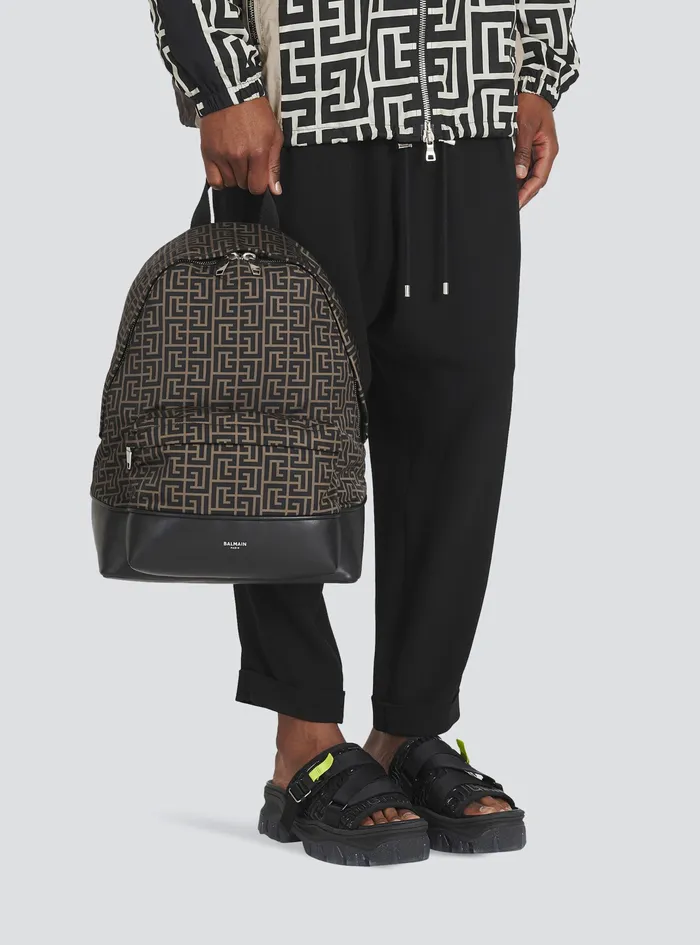 Balmain Bags And Backpacks Mens Bicolorjacquard 1945 Backpack Khaki Balmain Bags And Backpacks Mens Bicolorjacquard 1945 Backpack Khaki