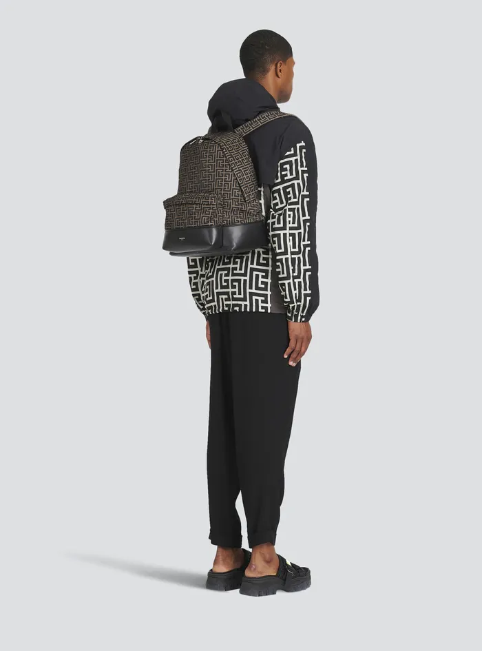 Balmain Bags And Backpacks Mens Bicolorjacquard 1945 Backpack Khaki Balmain Bags And Backpacks Mens Bicolorjacquard 1945 Backpack Khaki