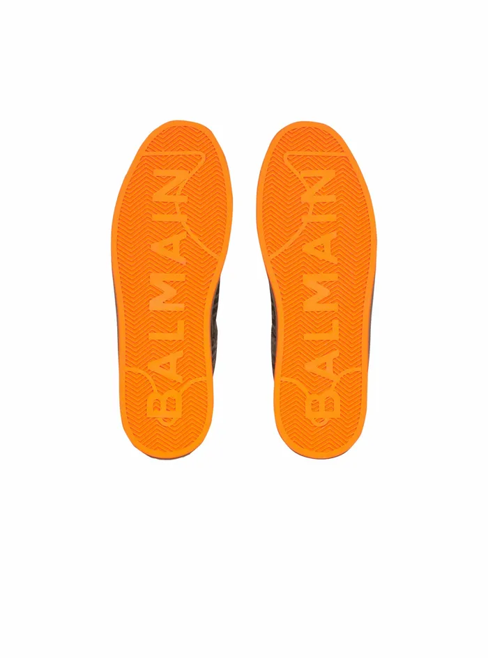 Balmain Bcourt Mens Monogram Canvas BCourt Sneakers Khaki Balmain Bcourt Mens Monogram Canvas BCourt Sneakers Khaki