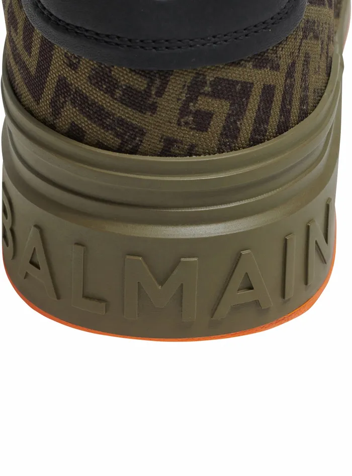 Balmain Bcourt Mens Monogram Canvas BCourt Sneakers Khaki Balmain Bcourt Mens Monogram Canvas BCourt Sneakers Khaki
