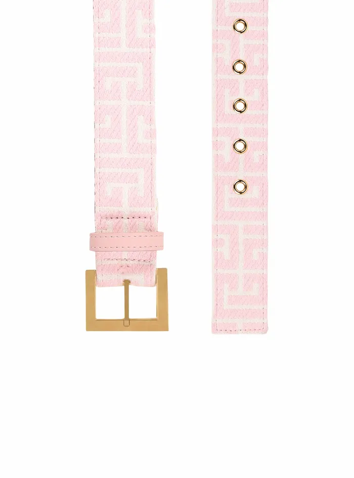Balmain Belts Womens Bicolor Jacquard BClassic Belt Pink