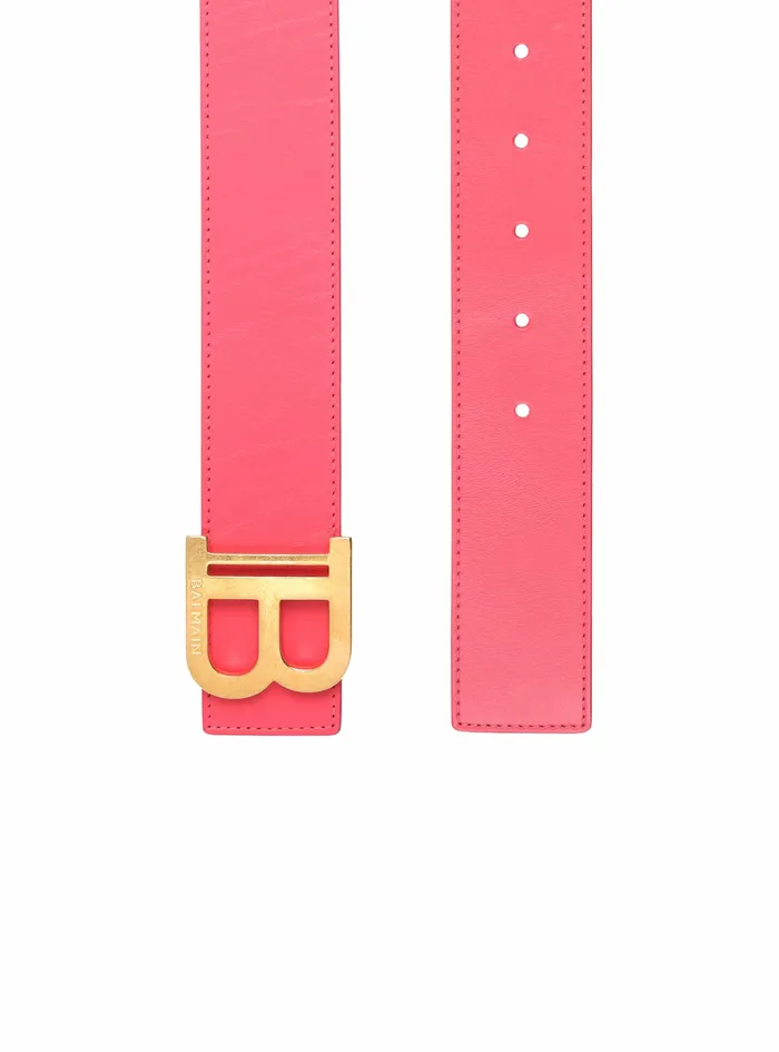 Balmain Belts Womens Leather BBelt Pink Balmain Belts Womens Leather BBelt Pink