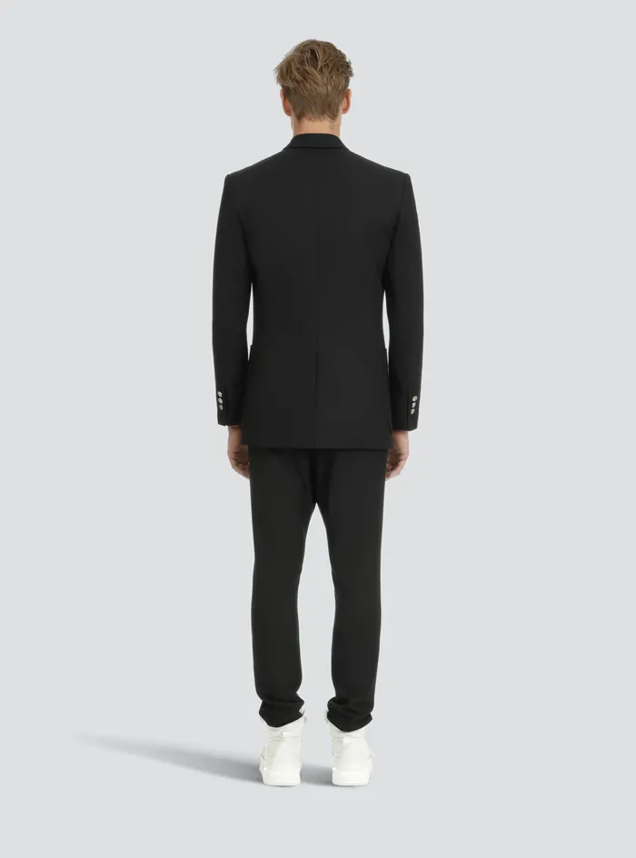 Balmain Blazers Mens Twill Blazer With DoubleBreasted SilverTone Buttoned Fastening Black Balmain Blazers Mens Twill Blazer With DoubleBreasted SilverTone Buttoned Fastening Black