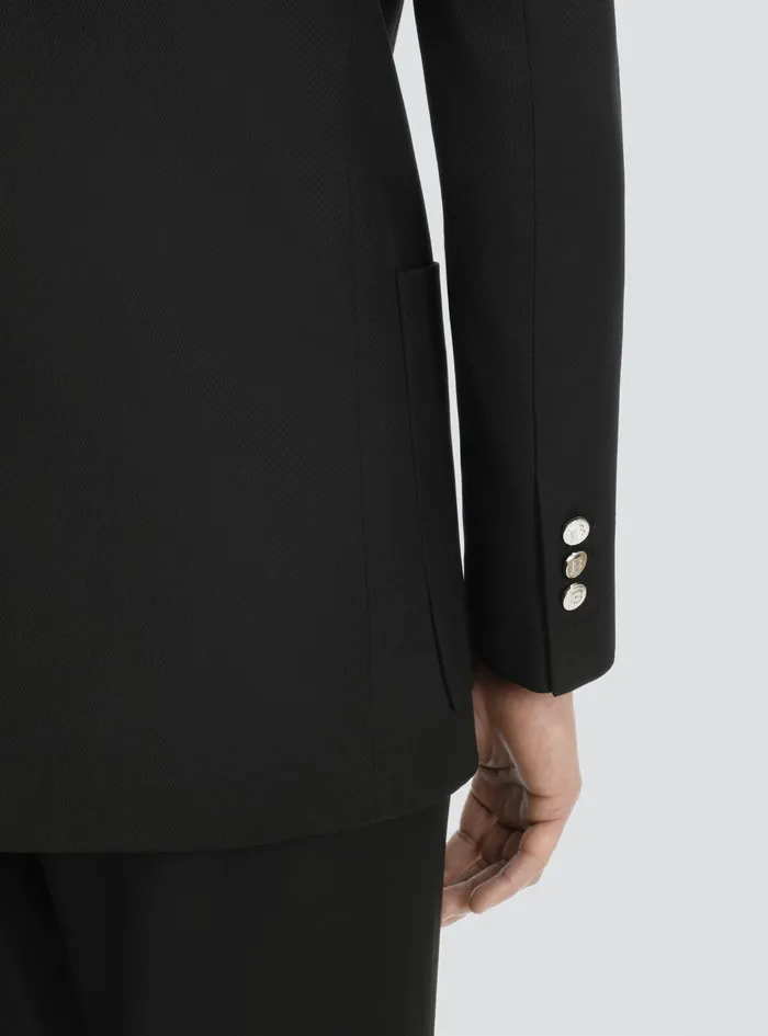 Balmain Blazers Mens Twill Blazer With DoubleBreasted SilverTone Buttoned Fastening Black Balmain Blazers Mens Twill Blazer With DoubleBreasted SilverTone Buttoned Fastening Black