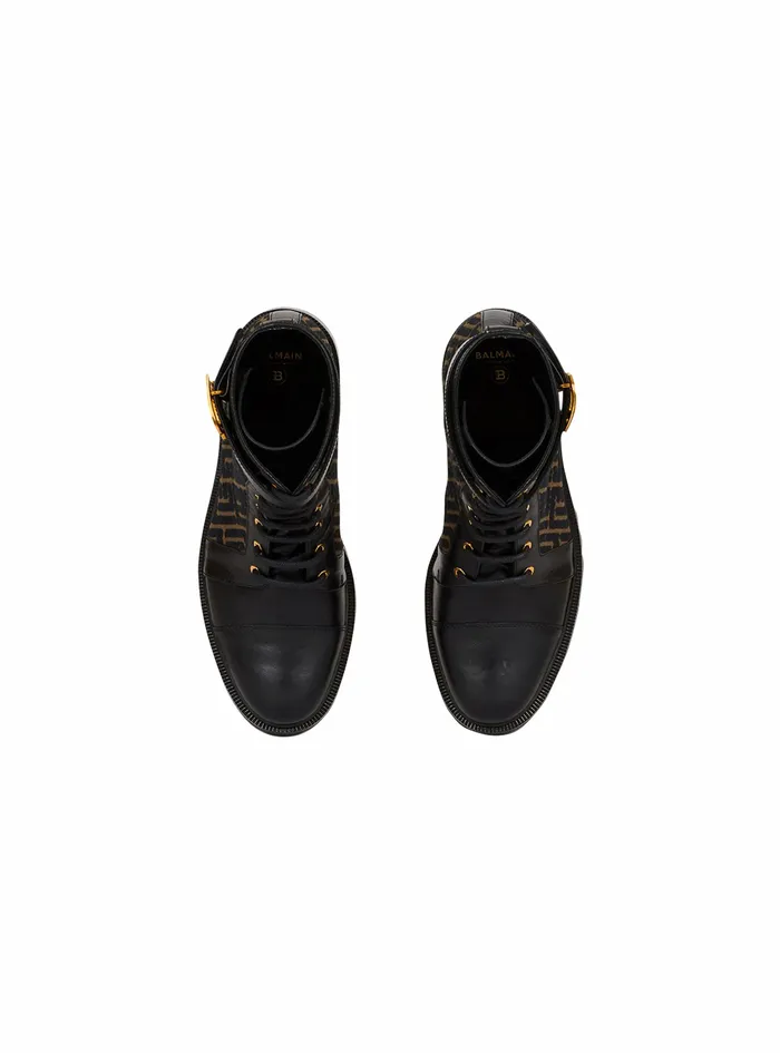 Balmain Boots And Rangers Womens Bicolor Jacquard Ranger Romy Ankle Boots Khaki Balmain Boots And Rangers Womens Bicolor Jacquard Ranger Romy Ankle Boots Khaki