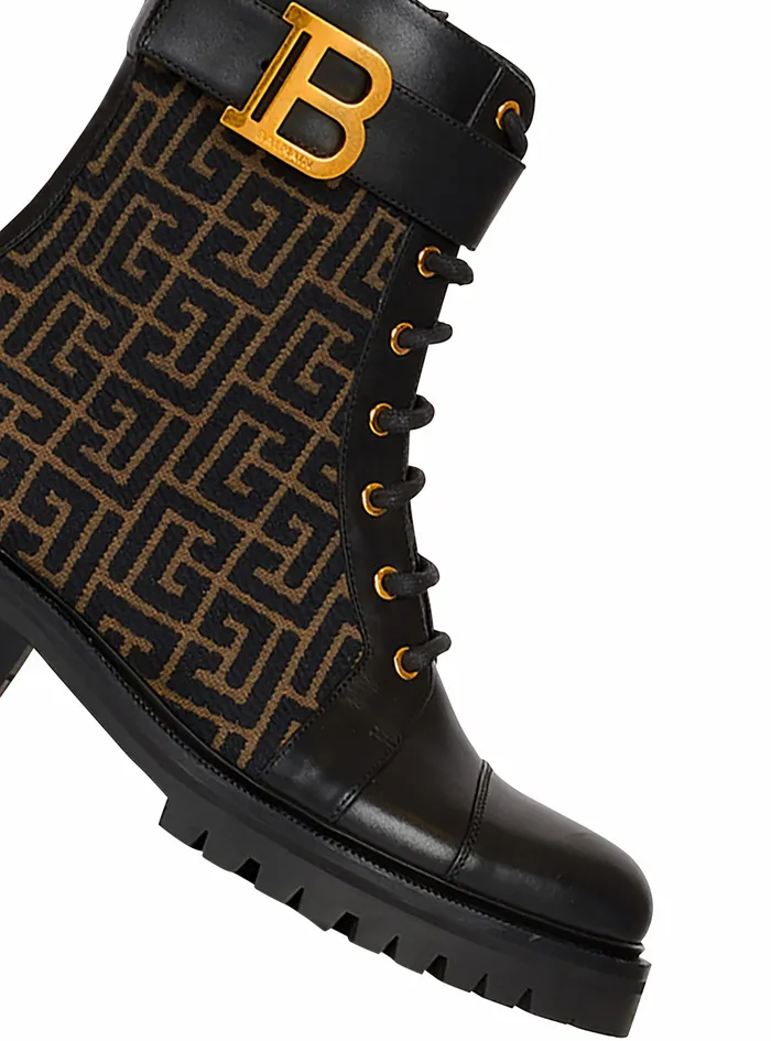 Balmain Boots And Rangers Womens Bicolor Jacquard Ranger Romy Ankle Boots Khaki Balmain Boots And Rangers Womens Bicolor Jacquard Ranger Romy Ankle Boots Khaki