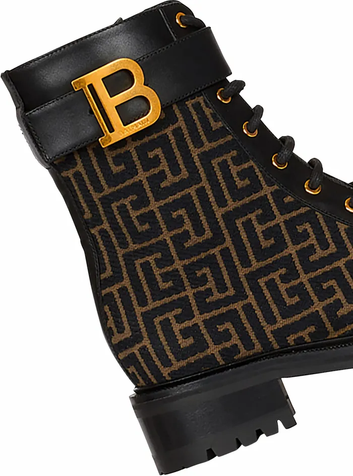 Balmain Boots And Rangers Womens Bicolor Jacquard Ranger Romy Ankle Boots Khaki Balmain Boots And Rangers Womens Bicolor Jacquard Ranger Romy Ankle Boots Khaki