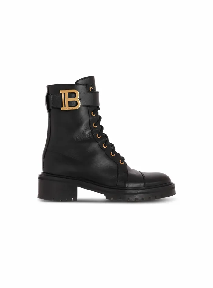 Balmain Boots And Rangers Womens Leather Ranger Romy Ankle Boots Black