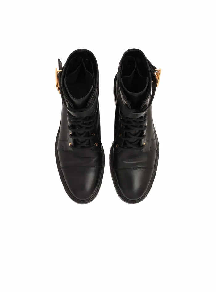 Balmain Boots And Rangers Womens Leather Ranger Romy Ankle Boots Black