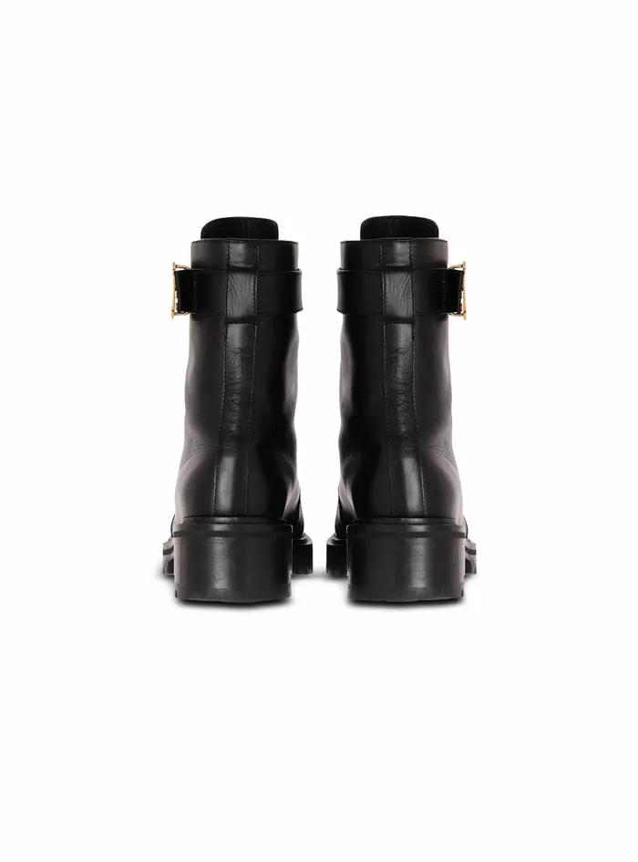 Balmain Boots And Rangers Womens Leather Ranger Romy Ankle Boots Black