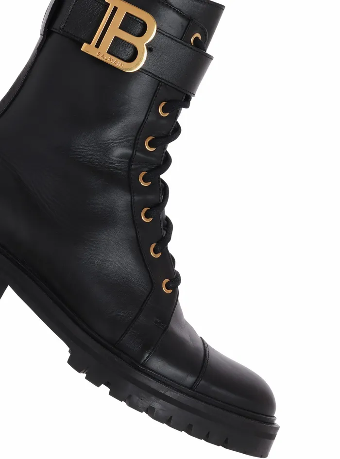 Balmain Boots And Rangers Womens Leather Ranger Romy Ankle Boots Black