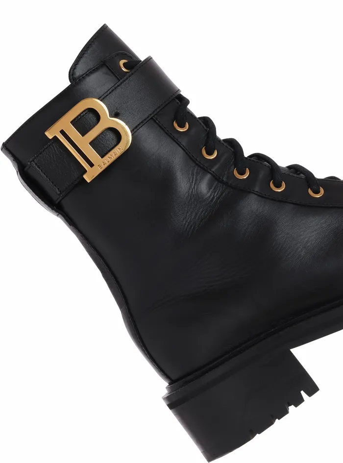 Balmain Boots And Rangers Womens Leather Ranger Romy Ankle Boots Black