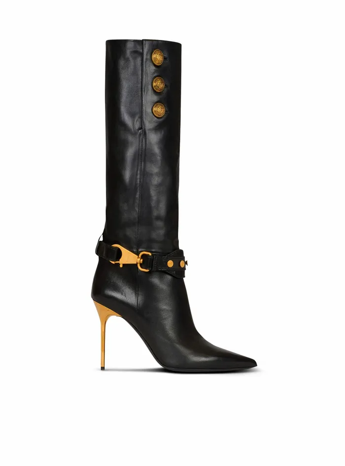 Balmain Boots And Rangers Womens Leather Robin Boots Black