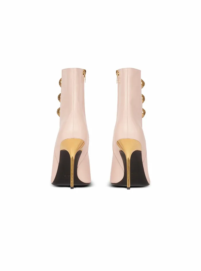 Balmain Boots And Rangers Womens Leather Roni Ankle Boots Pink