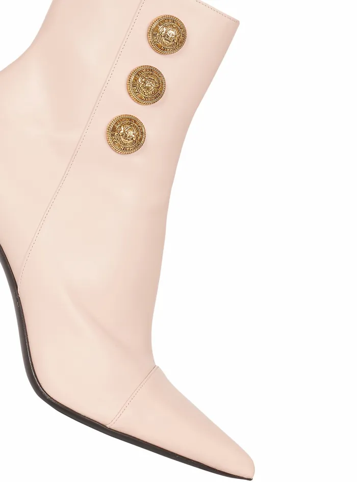 Balmain Boots And Rangers Womens Leather Roni Ankle Boots Pink