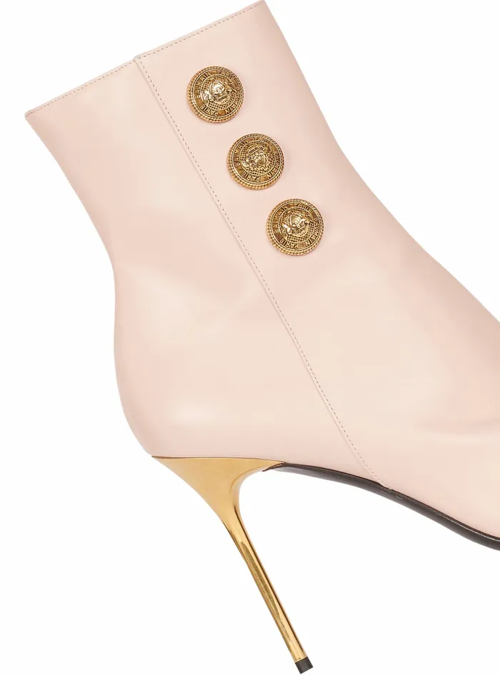 Balmain Boots And Rangers Womens Leather Roni Ankle Boots Pink