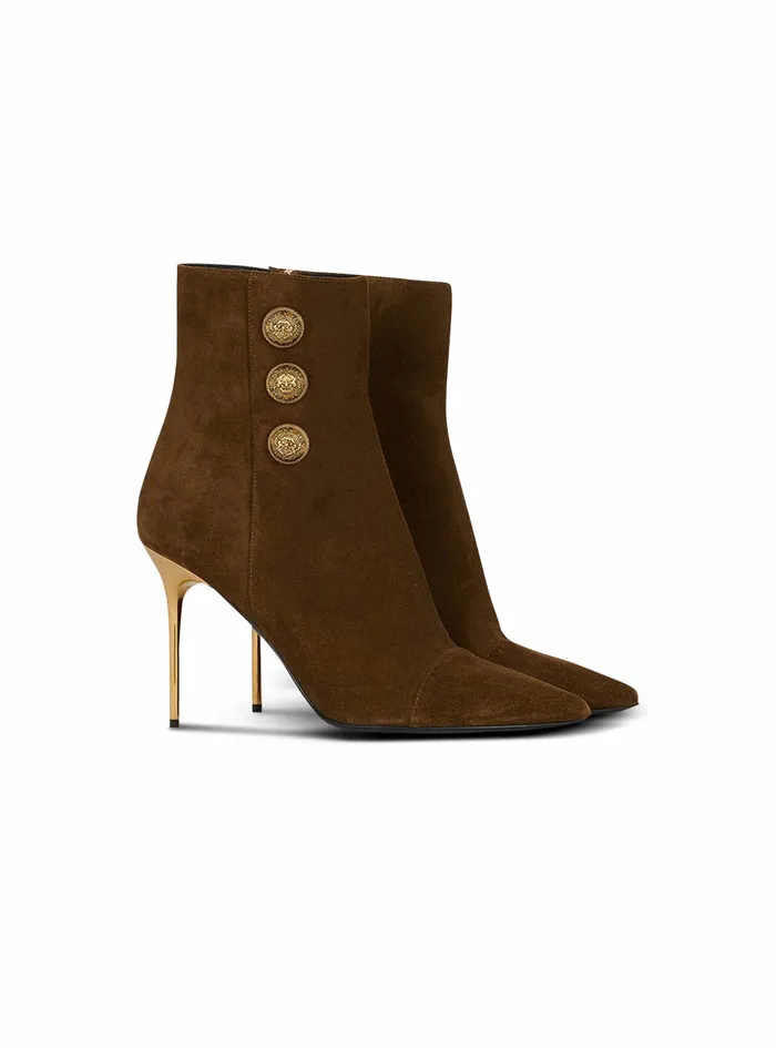 Balmain Boots And Rangers Womens Suede Roni Ankle Boots Khaki Balmain Boots And Rangers Womens Suede Roni Ankle Boots Khaki