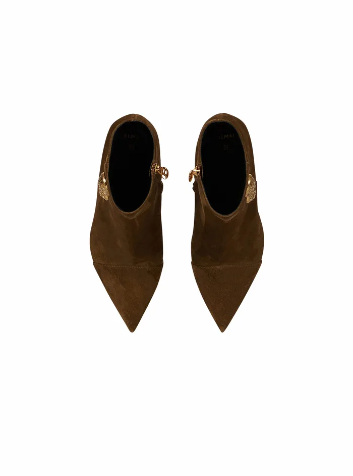 Balmain Boots And Rangers Womens Suede Roni Ankle Boots Khaki Balmain Boots And Rangers Womens Suede Roni Ankle Boots Khaki