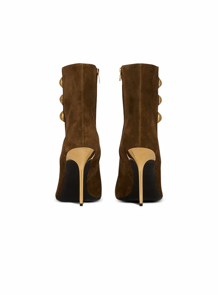 Balmain Boots And Rangers Womens Suede Roni Ankle Boots Khaki Balmain Boots And Rangers Womens Suede Roni Ankle Boots Khaki