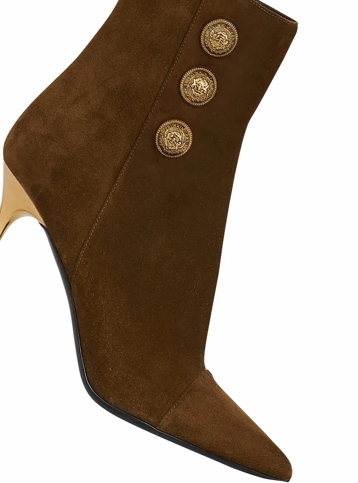 Balmain Boots And Rangers Womens Suede Roni Ankle Boots Khaki Balmain Boots And Rangers Womens Suede Roni Ankle Boots Khaki