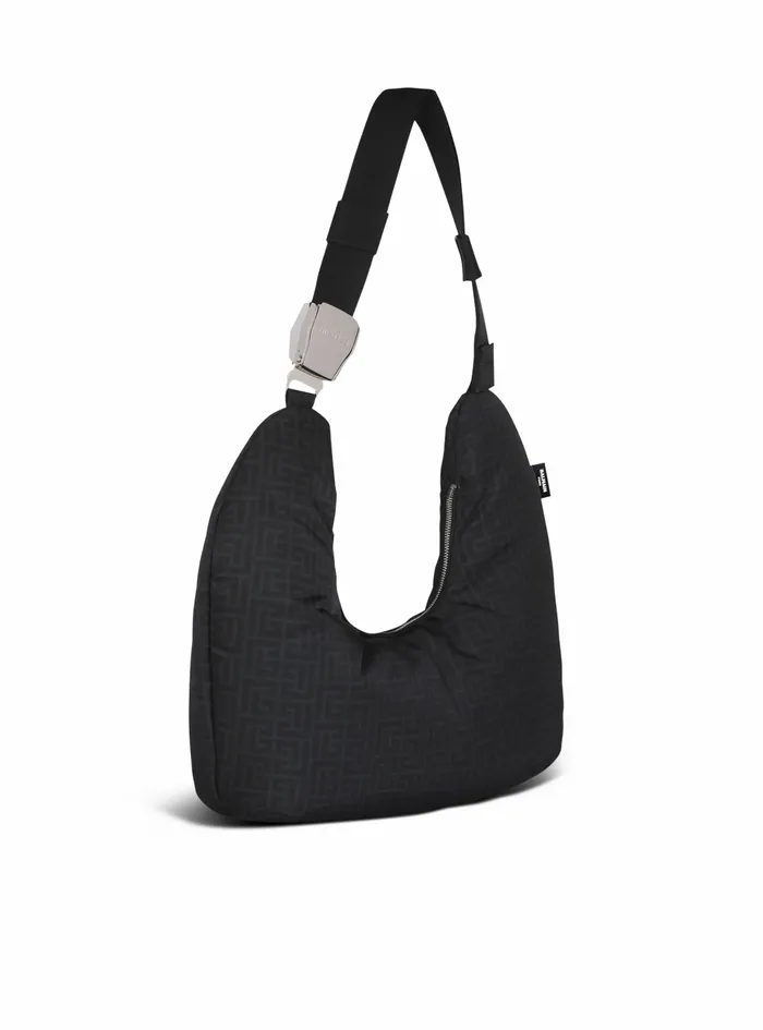 Balmain CrossBody Bags Mens Nylon Pillow Hobo Bag Black Balmain CrossBody Bags Mens Nylon Pillow Hobo Bag Black