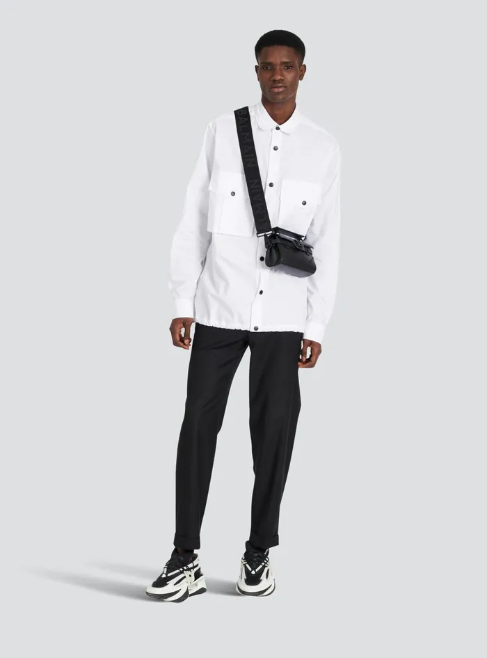 Balmain CrossBody Bags Mens Smooth Leather BBuzz 19 Baguette Bag Black Balmain CrossBody Bags Mens Smooth Leather BBuzz 19 Baguette Bag Black