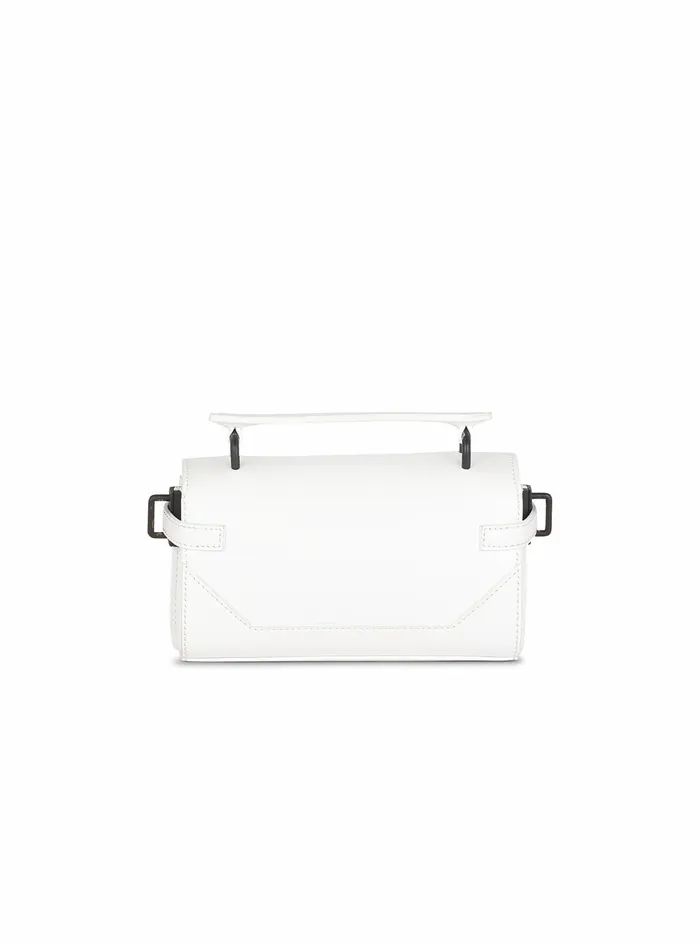 Balmain CrossBody Bags Mens Smooth Leather BBuzz 19 Baguette Bag White