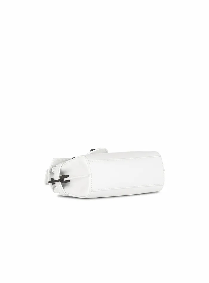 Balmain CrossBody Bags Mens Smooth Leather BBuzz 19 Baguette Bag White