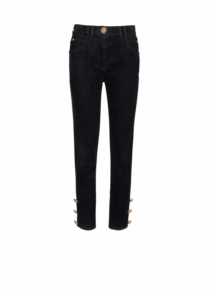Balmain Denim Womens Slim Cut Jeans Black